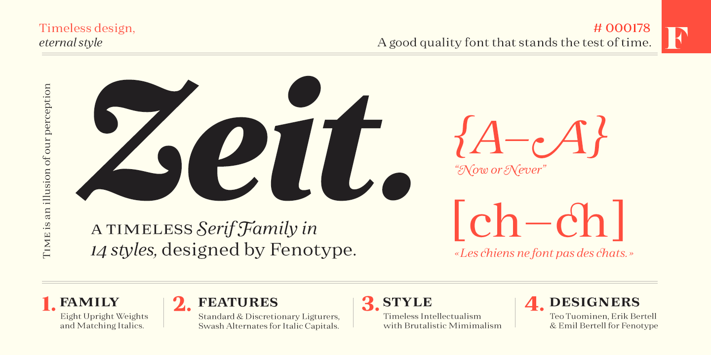 Zeit Extra light Italic Font preview